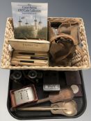 A pair of Carl Zeiss binoculars, pocket volt metre, Festival of Britain 1951 crown,