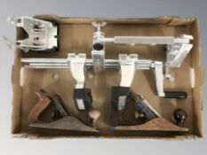 A Hilka plane, an Acorn No. 4 plane and an Artu vice.