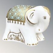 A Royal Crown Derby Aura Elephant paperweight,
