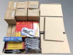 A quantity of stationary, pencils, note pads, etc.