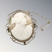 A 9ct gold cameo brooch, 4cm by 3.5cm CONDITION REPORT: 6.