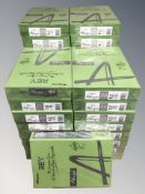 Thirty seven reams of green paper.