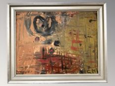 Danish School : Abstract study, oil on board, 44 cm x 34 cm.