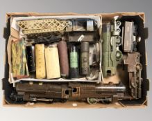 Assorted tin plate rolling stock.