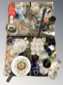 A large quantity of Scandinavian clear and coloured glass wares, lamp base, home wares, etc.