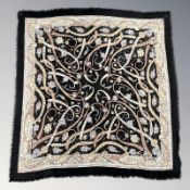 A Liberty & Co silk scarf or shawl, 130cm², and a further Liberty Cashmere example, 135cm².