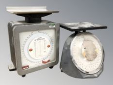 A set of Post Office scales and a Salter scale.