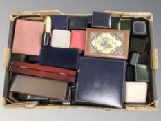A large quantity of empty jewellery boxes.