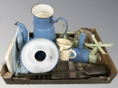 Vintage Danish enamelled kitchen wares, set of scales,