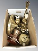 A group of Scandinavian light shades, table lamps.