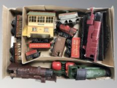 Tin plate rolling stock, model railway buildings, etc.