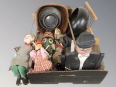 A group of puppets, treen, etc.