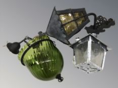 Three various exterior lanterns