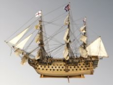 A scale model of a British battleship, length 103 cm.