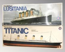 Two Entex 1:350 scale ship modelling kits,