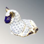 A Royal Crown Derby Lamb paperweight,