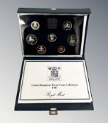 Royal Mint : 1985 United Kingdom Proof Coin Collection, The New Effigy, 7 coins in all,