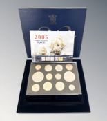Royal Mint : 2005 United Kingdom Proof Coin Collection, Nelson/Trafalgar, 12 coins in all,