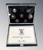 Royal Mint : 1985 United Kingdom Proof Coin Collection, The New Effigy, 7 coins in all,