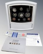Royal Mint : 2000 United Kingdom Proof Set, Coins for The New Millennium, 10 coins in all,