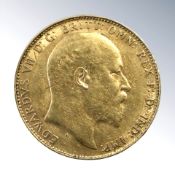 Edward VII 1908 Gold Sovereign.
