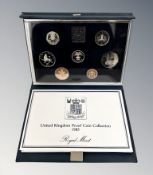 Royal Mint : 1985 United Kingdom Proof Coin Collection, The New Effigy, 7 coins in all,