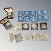 Thirteen x United Kingdom Commemorative Crowns, examples from 1972, 1977 & 1981,