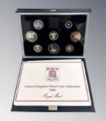 Royal Mint : 1984 United Kingdom Proof Coin Collection, 8 coins in all, with booklet, cased.