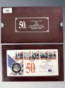 Royal Mint : 1994 United Kingdom Anniversary of The D-Day Landings Silver Proof Fifty Pence