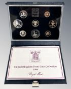 Royal Mint : 1984 United Kingdom Proof Coin Collection, 8 coins in all, with booklet, cased.
