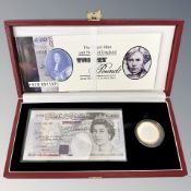 The Royal Mint and Bank of England 1999 Twenty Pounds and Silver Crown Set celebrating The Creation