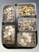 A Large Quantity of Pre-Decimal British Coins : Two Shilling Coins from the 1940's,