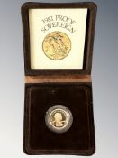 Queen Elizabeth II 1981 Gold Proof Sovereign, with certificate of authenticity, cased.