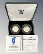 Royal Mint : 1998 United Kingdom Silver Fifty Pence Coin Fiftieth Anniversary NHS,