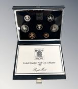 Royal Mint : 1985 United Kingdom Proof Coin Collection, The New Effigy, 7 coins in all,