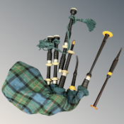 A set of Scottish ebonised, faux-ivory and nickel-mounted bagpipes,