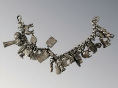 A heavy antique silver Albert chain bracelet