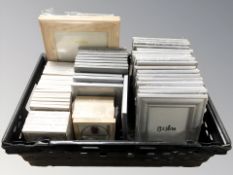 A quantity of new photograph and picture frames in silvered and pine finishes (1 box)