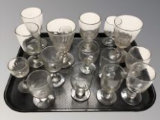 A quantity of early 20th century drinking glasses,