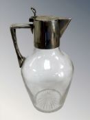 A silver-mounted claret jug, Birmingham marks,