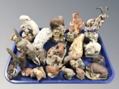 A group of resin animal ornaments including Teviotdale