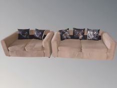 A pair of modern two-seater settees