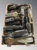 Antique glass bottles bearing advertising including Joseph Wilkinson, Gateshead,