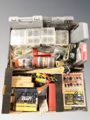 A quantity of boxed hardware including drill bit sets,