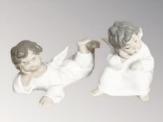 Two Lladro boy angel figures