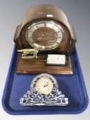 An Art Deco oak eight day mantel clock,