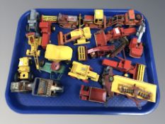 A group of 20th century die cast tractors, diggers,
