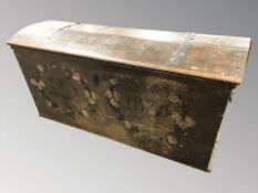 A 19th century continental painted pine dome topped blanket chest,