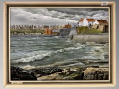 K Short : Cullercoats, oil on canvas, signed and dated '87, 42 cm x 38 cm, framed.