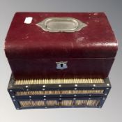 A porcupine quill jewellery box and a further box